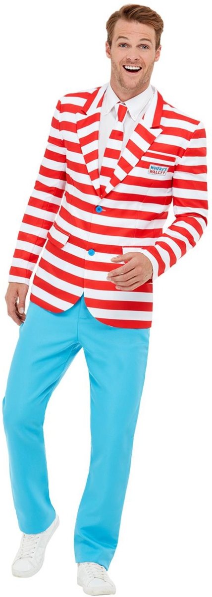 Wheres Wally Kostuum | Zoekplaatje Waar Is Wally | Man | Large | Carnaval kostuum | Verkleedkleding